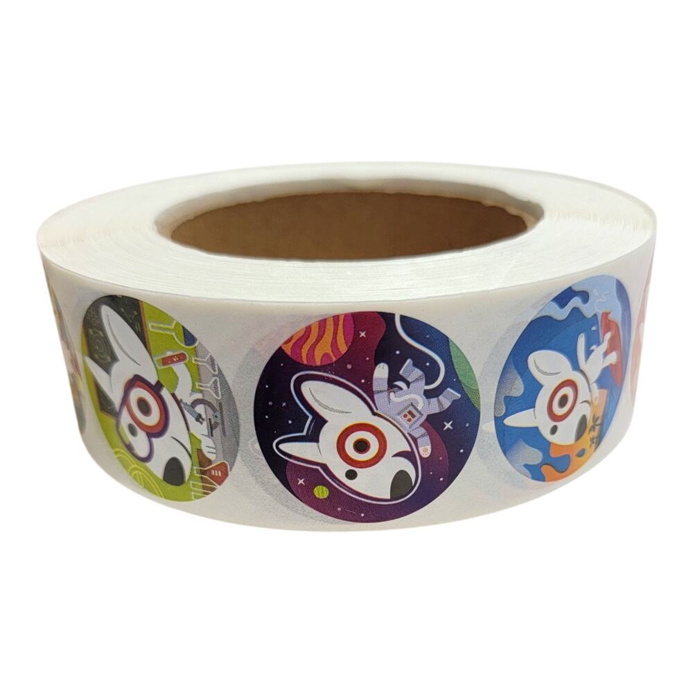 Target Bullseye Dog Mascot Sticker Roll Fun Activity Theme Craft Decal Lot